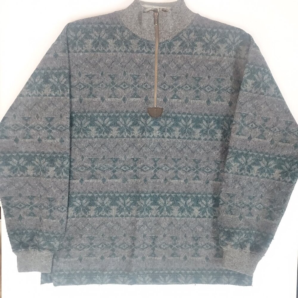 Vintage Women's S LL Bean Alpaca Wool Blend Sweater Fair Isle
